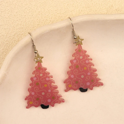 Božićne viseće naušnice Žene s Djedom Mrazom Kolačići od đumbira Dizajn čarapa za božićno drvce Preslatki ženski dar