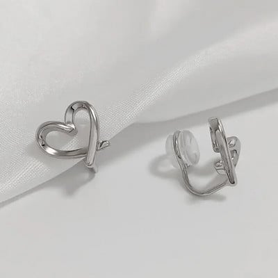 Modne jednostavne nepravilne kopče za uši u obliku srca Žene Djevojke Silikonske naušnice bez piercinga Korejske naušnice Nakit za zabave Pokloni