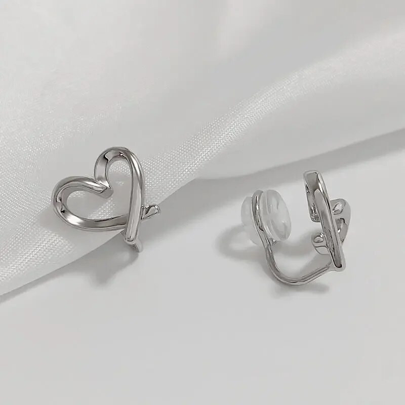 Modne jednostavne nepravilne kopče za uši u obliku srca Žene Djevojke Silikonske naušnice bez piercinga Korejske naušnice Nakit za zabave Pokloni