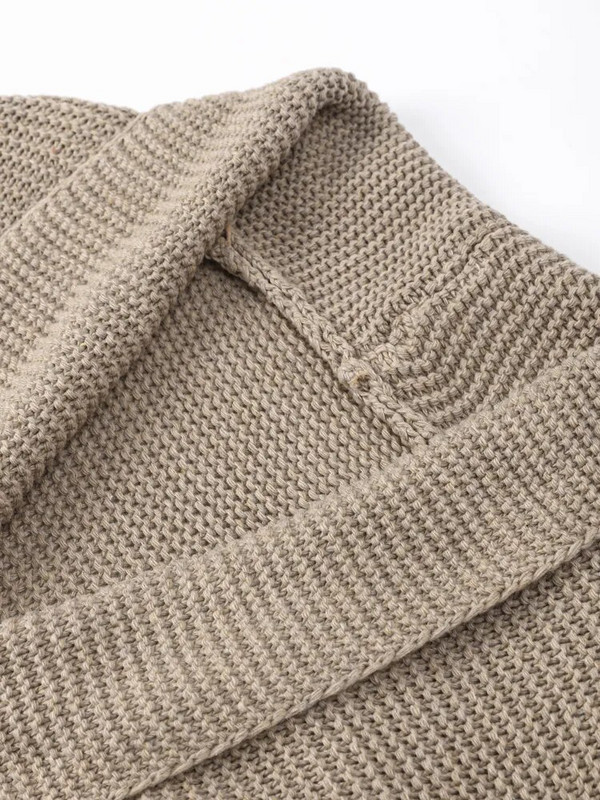 Pahuljasti ženski kardigan s v-izrezom u Engleskoj Labavi šik, midi gornji dio od grube pređe, jesenski pojas, ženski pleteni, elegantni pulover