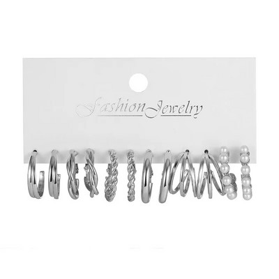 Σετ σκουλαρίκι Bohemia Vintage με κυκλικό κρίκο για γυναίκες Δωρεάν αποστολή Σκουλαρίκι Heart Butterfly Drop Ζιργκόν Σκουλαρίκια με καρφιά αυτιών