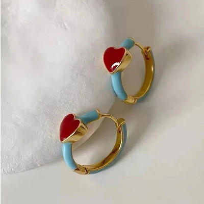 Nove ružičaste kavane okrugle emajlirane naušnice s nitnama za žene Modni nakit Vintage Boucle d'oreille Femme Brincos