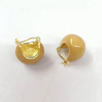 Nove ružičaste kavane okrugle emajlirane naušnice s nitnama za žene Modni nakit Vintage Boucle d'oreille Femme Brincos