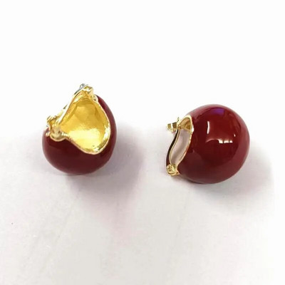 Nove ružičaste kavane okrugle emajlirane naušnice s nitnama za žene Modni nakit Vintage Boucle d'oreille Femme Brincos