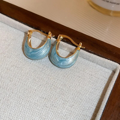 Nove ružičaste kavane okrugle emajlirane naušnice s nitnama za žene Modni nakit Vintage Boucle d'oreille Femme Brincos