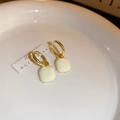 Nove ružičaste kavane okrugle emajlirane naušnice s nitnama za žene Modni nakit Vintage Boucle d'oreille Femme Brincos