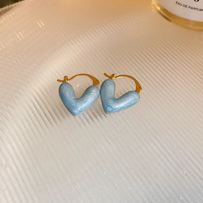 Nove ružičaste kavane okrugle emajlirane naušnice s nitnama za žene Modni nakit Vintage Boucle d'oreille Femme Brincos