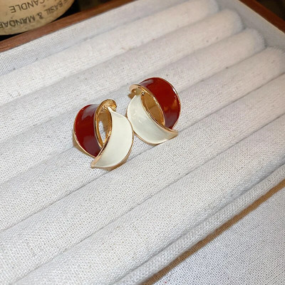 Nove ružičaste kavane okrugle emajlirane naušnice s nitnama za žene Modni nakit Vintage Boucle d'oreille Femme Brincos