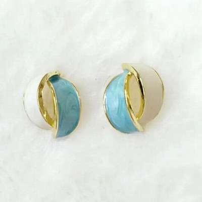 Nove ružičaste kavane okrugle emajlirane naušnice s nitnama za žene Modni nakit Vintage Boucle d'oreille Femme Brincos