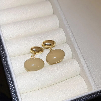 Nove ružičaste kavane okrugle emajlirane naušnice s nitnama za žene Modni nakit Vintage Boucle d'oreille Femme Brincos