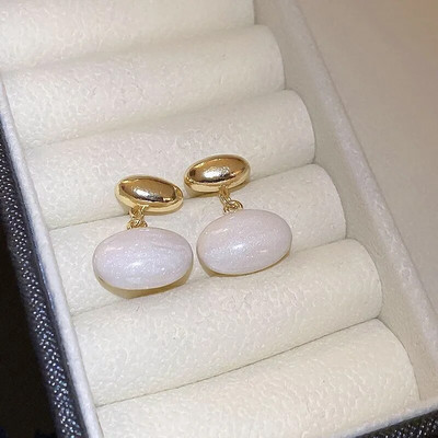 Nove ružičaste kavane okrugle emajlirane naušnice s nitnama za žene Modni nakit Vintage Boucle d'oreille Femme Brincos