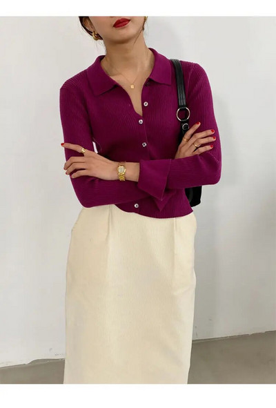 Proljeće Jesen Jakna Djevojka Tanka jednobojna lagana kaki ženska vesta s kardiganom crna radna uredska pletena uska trendi odjeća