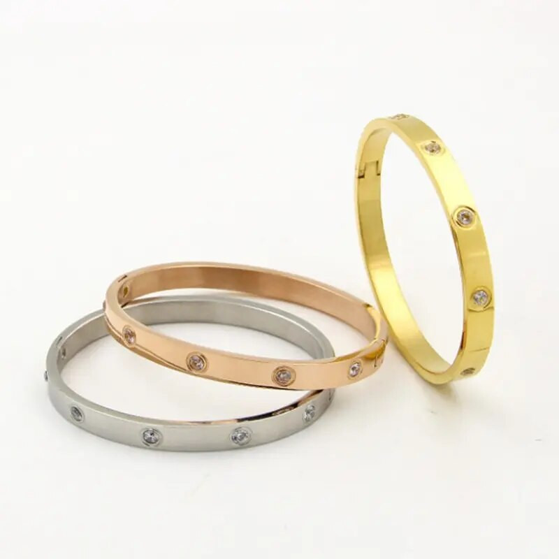 Narukvice od nehrđajućeg čelika Ženske narukvice i narukvice Kubni cirkonij Zlatni ženski nakit Darovi