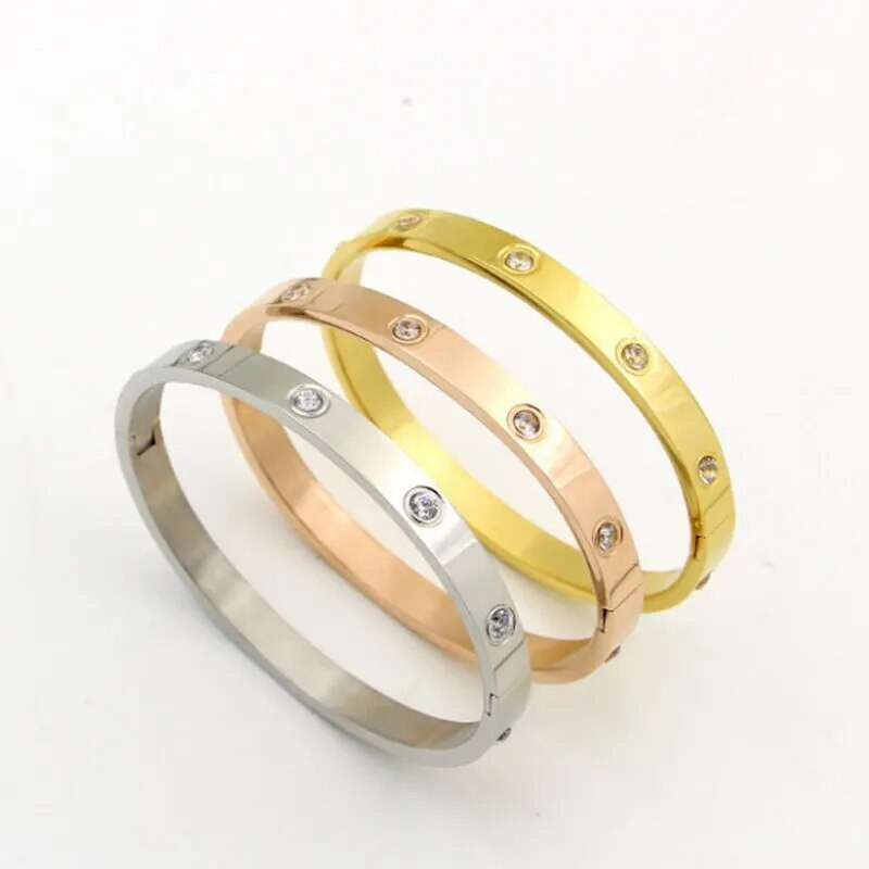 Narukvice od nehrđajućeg čelika Ženske narukvice i narukvice Kubni cirkonij Zlatni ženski nakit Darovi