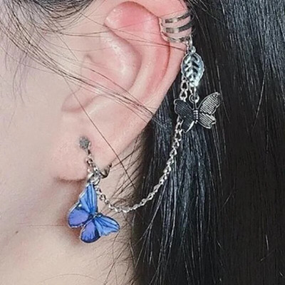 Fashion Punk Butterfly Elf Ear Clip 2023 Trendy Design Liquid Metal Wing Manžeta za uši bez piercinga Nakit za žene Djevojke