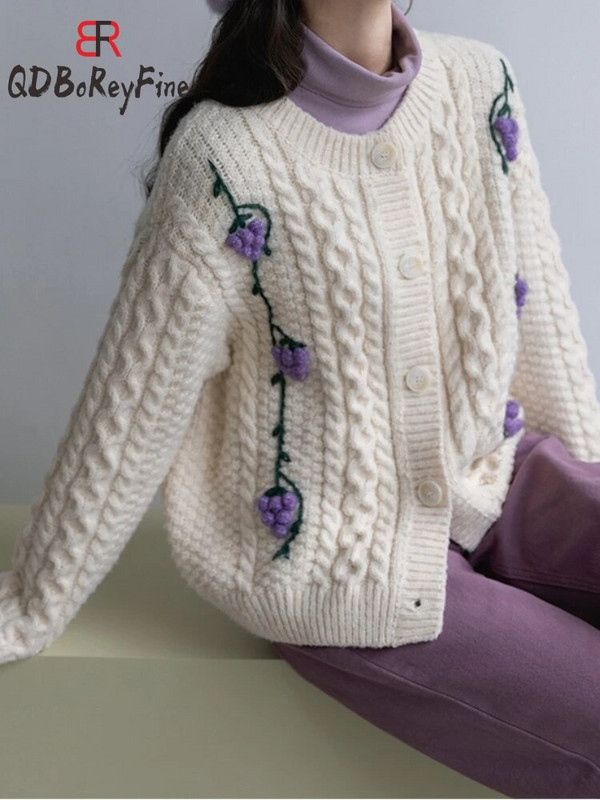 Naiste ülisuur kardigan O-kaelusega sügistalvised mantlid Korea mood, magus kampsun Armas soe kootud kardigan naistele