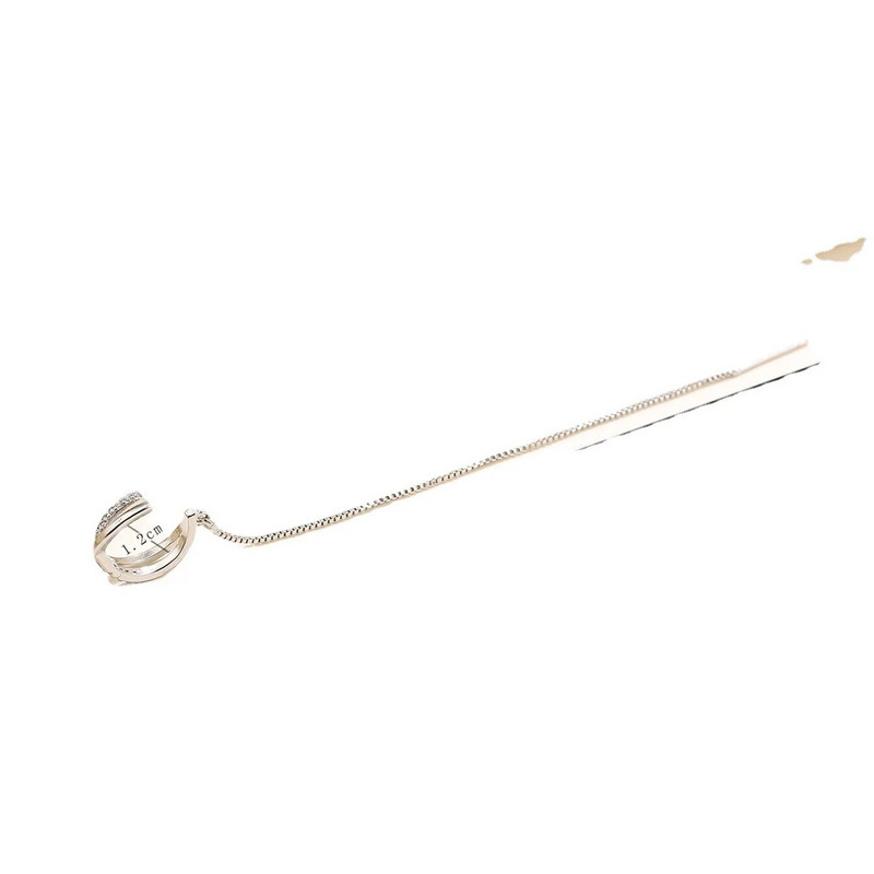 Koreai ezüst színű keresztcsipesz fülbevaló lánc bojtsor női két viseletre, divatos geometriai kreatív design ékszer ajándék