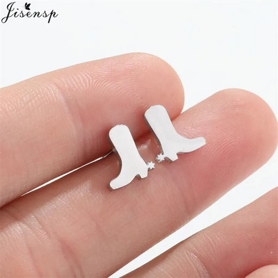 Minimalističke naušnice od nehrđajućeg čelika Ženske čizme višestrukih stilova Glazba Leaf Mouse Stud Naušnica Cool Girls Kaubojski šešir Nitne Poklon