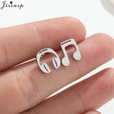 Minimalističke naušnice od nehrđajućeg čelika Ženske čizme višestrukih stilova Glazba Leaf Mouse Stud Naušnica Cool Girls Kaubojski šešir Nitne Poklon