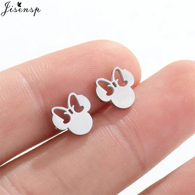 Minimalističke naušnice od nehrđajućeg čelika Ženske čizme višestrukih stilova Glazba Leaf Mouse Stud Naušnica Cool Girls Kaubojski šešir Nitne Poklon