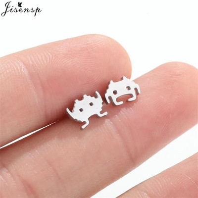 Minimalističke naušnice od nehrđajućeg čelika Ženske čizme višestrukih stilova Glazba Leaf Mouse Stud Naušnica Cool Girls Kaubojski šešir Nitne Poklon