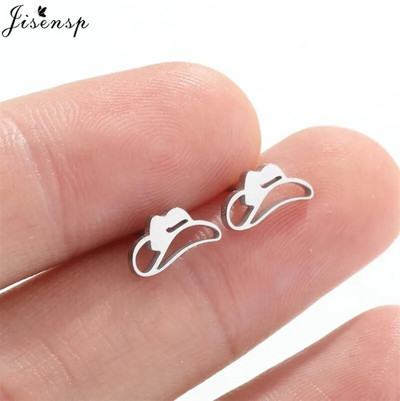 Minimalističke naušnice od nehrđajućeg čelika Ženske čizme višestrukih stilova Glazba Leaf Mouse Stud Naušnica Cool Girls Kaubojski šešir Nitne Poklon