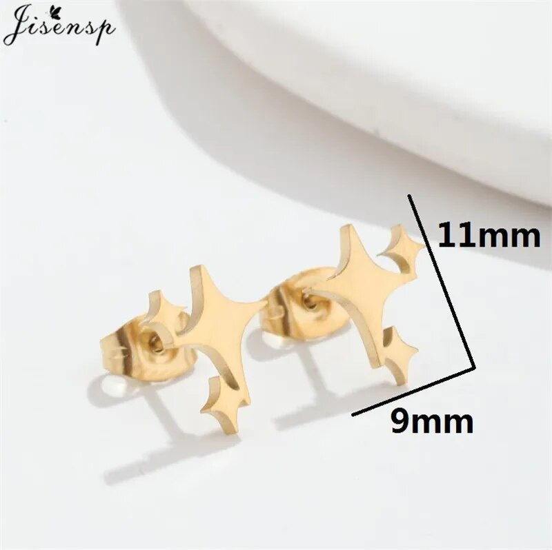 Minimalističke naušnice od nehrđajućeg čelika Ženske čizme višestrukih stilova Glazba Leaf Mouse Stud Naušnica Cool Girls Kaubojski šešir Nitne Poklon