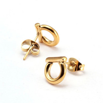 Modes rotaslietas, nerūsējošā tērauda auskari ar auskaru apzeltījumu ģeometrija, vintage D, auskari ballītei, dāvana pakavs sievietēm