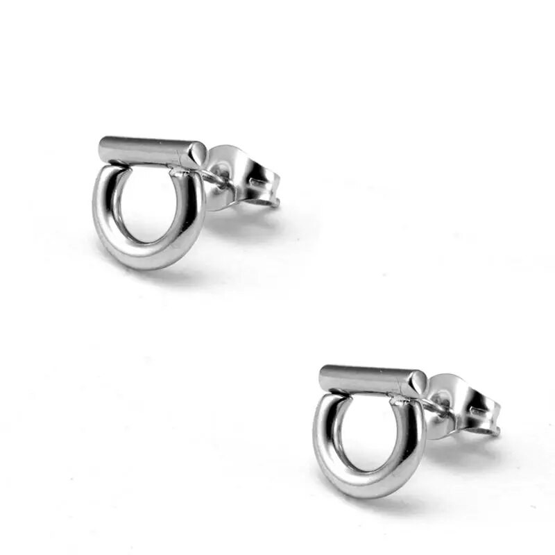 Modes rotaslietas, nerūsējošā tērauda auskari ar auskaru apzeltījumu ģeometrija, vintage D, auskari ballītei, dāvana pakavs sievietēm