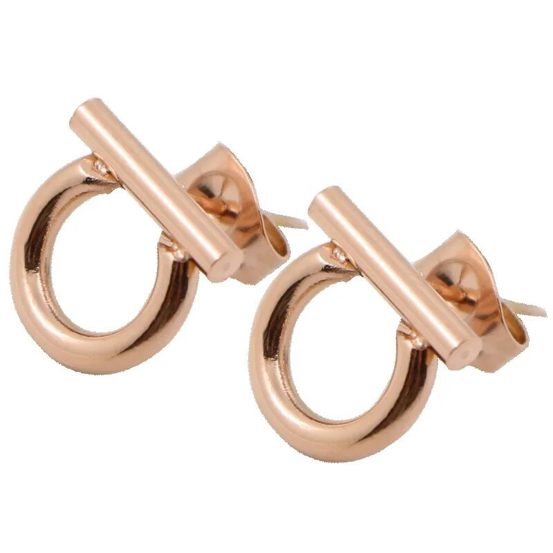 Modes rotaslietas, nerūsējošā tērauda auskari ar auskaru apzeltījumu ģeometrija, vintage D, auskari ballītei, dāvana pakavs sievietēm