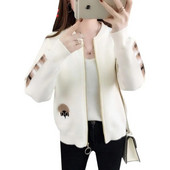 UHYTGF Jesen Zima Pleteni kardigani Kaput Ženski pleteni pulover s patentnim zatvaračem Modni pulover dugih rukava iz crtića Lijepe ženske majice