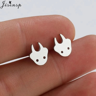 Više naušnica od nehrđajućeg čelika s nitom u obliku životinja Žene Minimalistički Zec Pas Mačka Naušnice s dinosaurusima Piercing Nakit Puž Oorbellen