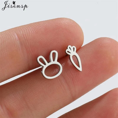 Više naušnica od nehrđajućeg čelika s nitom u obliku životinja Žene Minimalistički Zec Pas Mačka Naušnice s dinosaurusima Piercing Nakit Puž Oorbellen