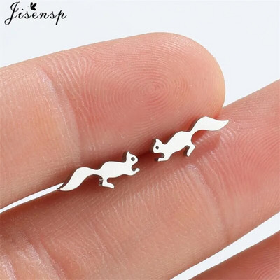 Više naušnica od nehrđajućeg čelika s nitom u obliku životinja Žene Minimalistički Zec Pas Mačka Naušnice s dinosaurusima Piercing Nakit Puž Oorbellen