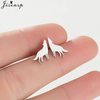 Više naušnica od nehrđajućeg čelika s nitom u obliku životinja Žene Minimalistički Zec Pas Mačka Naušnice s dinosaurusima Piercing Nakit Puž Oorbellen