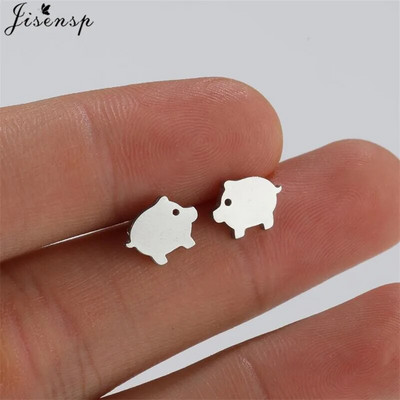 Više naušnica od nehrđajućeg čelika s nitom u obliku životinja Žene Minimalistički Zec Pas Mačka Naušnice s dinosaurusima Piercing Nakit Puž Oorbellen