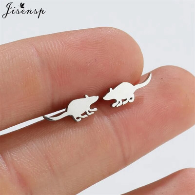 Više naušnica od nehrđajućeg čelika s nitom u obliku životinja Žene Minimalistički Zec Pas Mačka Naušnice s dinosaurusima Piercing Nakit Puž Oorbellen