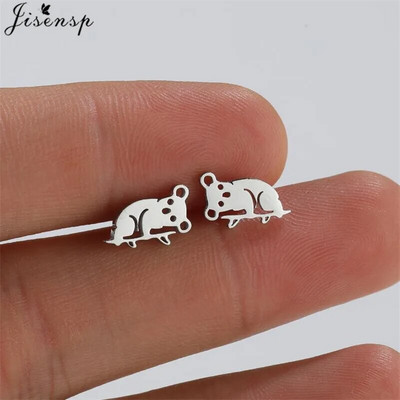 Više naušnica od nehrđajućeg čelika s nitom u obliku životinja Žene Minimalistički Zec Pas Mačka Naušnice s dinosaurusima Piercing Nakit Puž Oorbellen