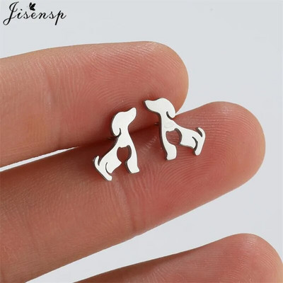 Više naušnica od nehrđajućeg čelika s nitom u obliku životinja Žene Minimalistički Zec Pas Mačka Naušnice s dinosaurusima Piercing Nakit Puž Oorbellen