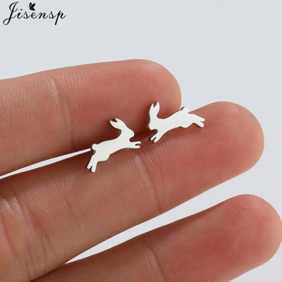 Više naušnica od nehrđajućeg čelika s nitom u obliku životinja Žene Minimalistički Zec Pas Mačka Naušnice s dinosaurusima Piercing Nakit Puž Oorbellen