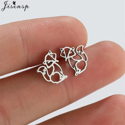 Više naušnica od nehrđajućeg čelika s nitom u obliku životinja Žene Minimalistički Zec Pas Mačka Naušnice s dinosaurusima Piercing Nakit Puž Oorbellen