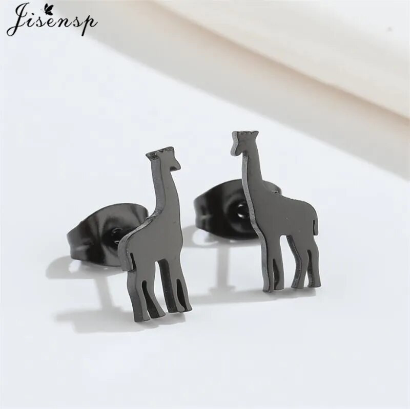 Više naušnica od nehrđajućeg čelika s nitom u obliku životinja Žene Minimalistički Zec Pas Mačka Naušnice s dinosaurusima Piercing Nakit Puž Oorbellen