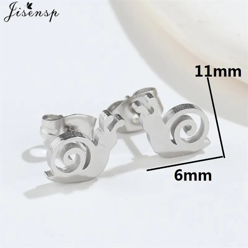 Više naušnica od nehrđajućeg čelika s nitom u obliku životinja Žene Minimalistički Zec Pas Mačka Naušnice s dinosaurusima Piercing Nakit Puž Oorbellen