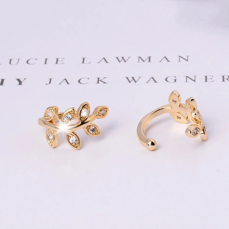 1db Hot Ale Aranyos fém leveles fülbevaló kapcsok fülbevalón női lányoknak nem hamis piercing porc fülbevaló fülbevaló lyuk nélkül