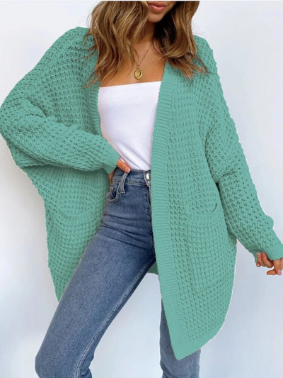 Naiste kampsunkardigan 2023, uued talvised sügise suured kampsunid naistele Korea moe roosad vabad pikad kootud mantlid