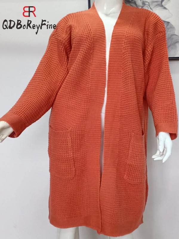 Naiste kampsunkardigan 2023, uued talvised sügise suured kampsunid naistele Korea moe roosad vabad pikad kootud mantlid