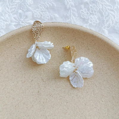 Korejska vruća rasprodaja, modne akrilno oslikane latice s štipaljkama za naušnice bez probušenih štipaljki za uši Naušnice s vilinskim temperamentom za žene nakit