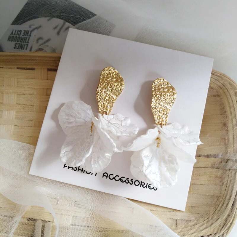 Korejska vruća rasprodaja, modne akrilno oslikane latice s štipaljkama za naušnice bez probušenih štipaljki za uši Naušnice s vilinskim temperamentom za žene nakit