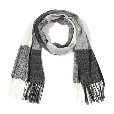 Široki rešetkasti šal Pleteni karirani šalovi Jesen Zima Umotani šal od kašmira Dugi šal Umotan pokrivač Topla prevlaka