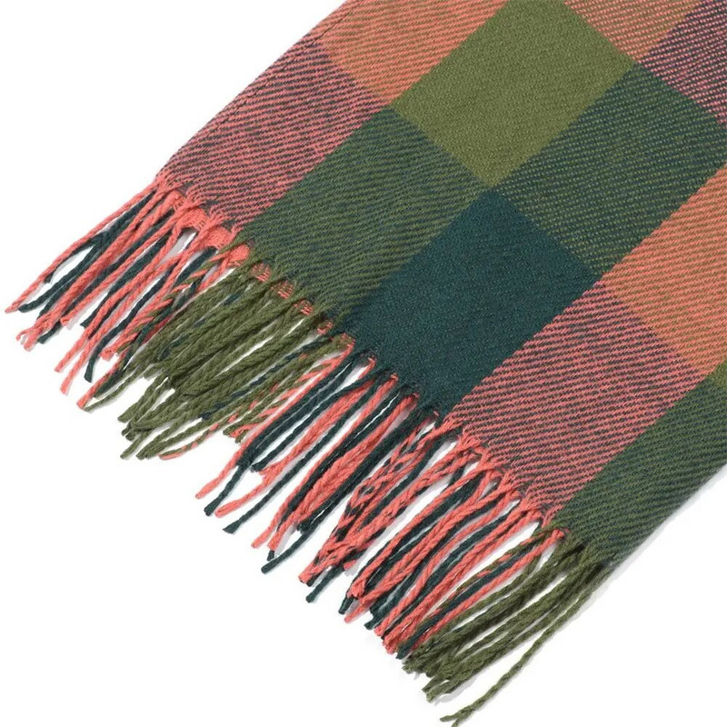 Široki rešetkasti šal Pleteni karirani šalovi Jesen Zima Umotani šal od kašmira Dugi šal Umotan pokrivač Topla prevlaka